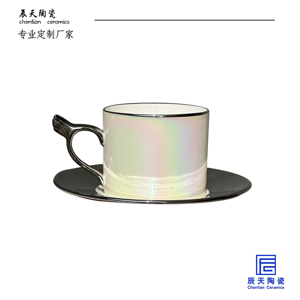 <b>客戶定制 珠光炫白陶瓷咖啡杯</b>